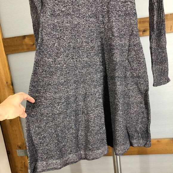 JANA Purple/Grey A-Line V-Neck Long Sleeve Knit Dress Sz S - Picture 4 of 8